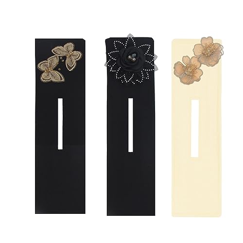 Miniatura 2 de 3 piezas de moños para el cabello con flores y mariposas bordadas a mano, moño hábil para rizar el cabello, rizador de pelo perezoso, moños hábiles