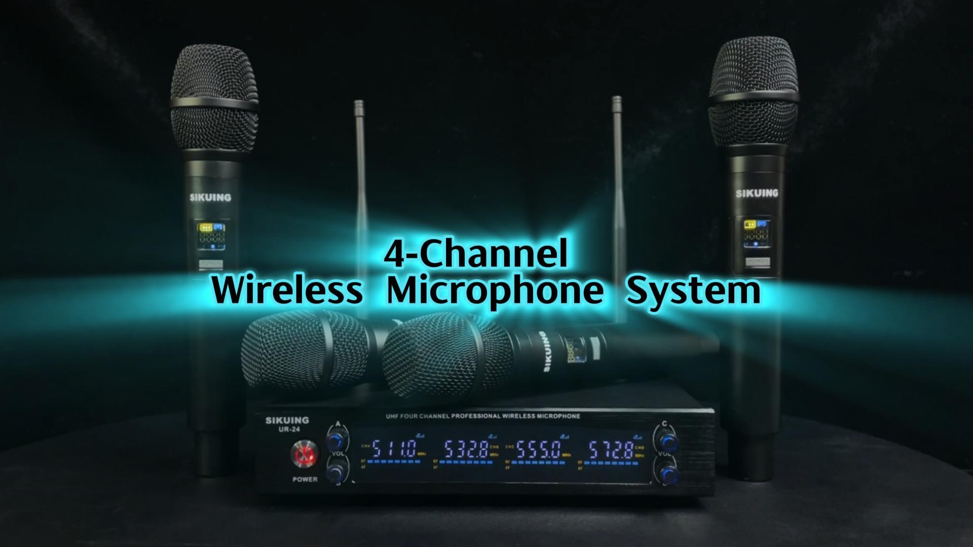 Amazon.com: SIKUING 4 Channel UHF Wireless Microphone System with