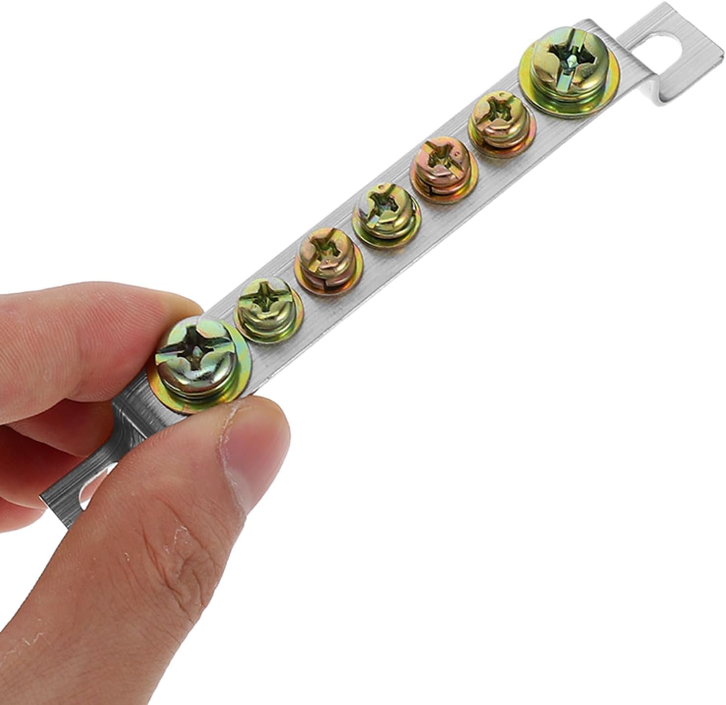 5pcs 7-position Brass Ground Bars for Electrical Panels, Copper Grounding Terminal Strip, Neutral Earth Terminal Block for Distribution Boxes and High Current Ground Wire