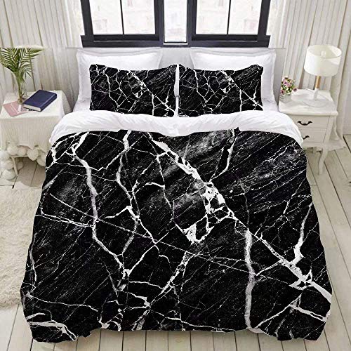 Tuupamz Black Marble Comforter Sets Queen Gothic Black And White Abstract Pattern Bedding Sets For Women Men Bedding Collection 1 Duvet Cover With 2 Pillowcases ,No Comforter #TOP2