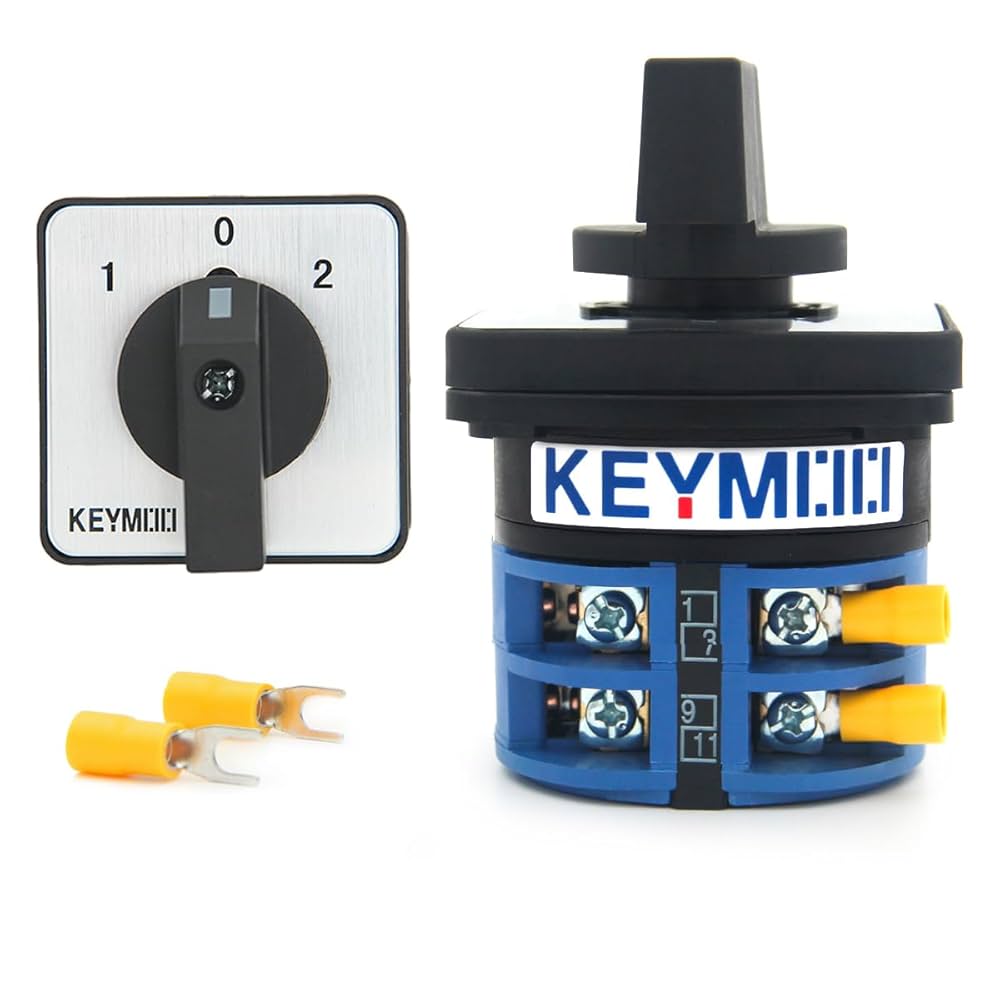 KEYMOO 32A Rotary Changeover Switch, 660V 3 Position 2 Phase