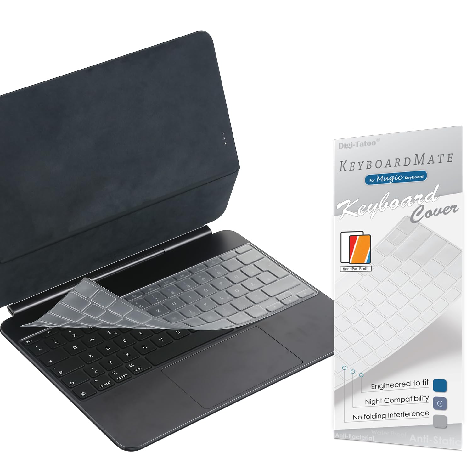 Film Protecteur de Clavier Compatible avec Magic Keyboard pour iPad Air 13 Pouces (M4/M3) / Magic Keyboard pour iPad Pro 13 Pouces (M5/M4), TPU Transparent, Français/Européen
