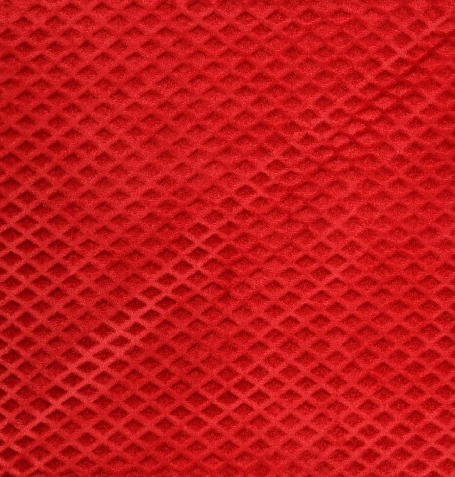 Bed Runner Pack of 3 with Cushion Covers, Velvet Checkered Pattern