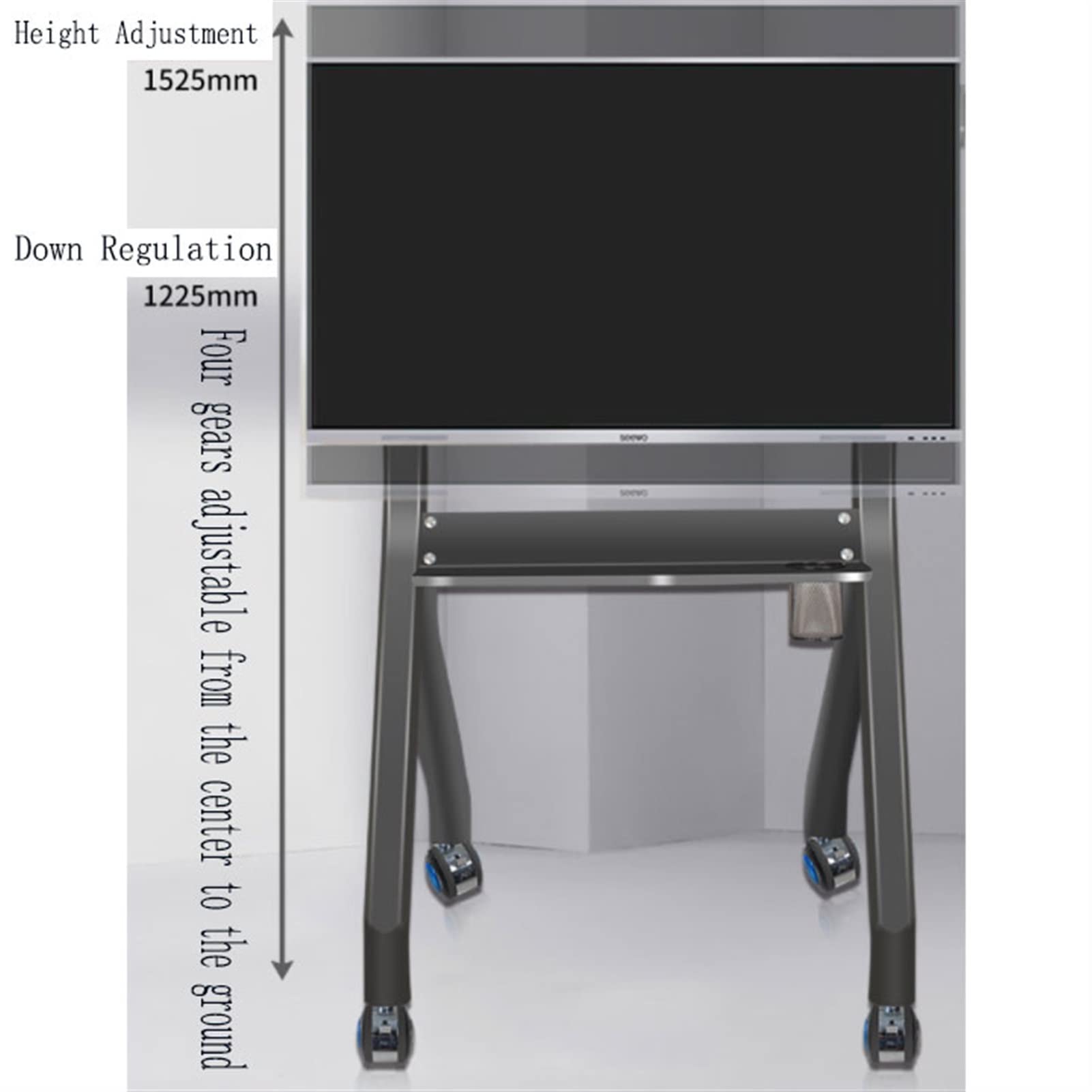 Supporto TV Supporto TV Home Supporto TV mobile dal pavimento al soffitto Ufficio Sala conferenze Display da 65/75/85/98 pollici Supporto verticale integrato Staffa TV