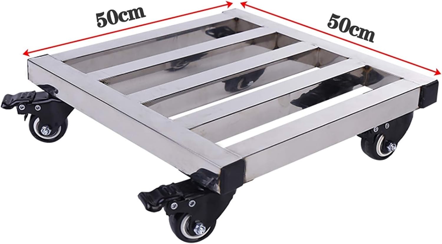 Plant Saucers Planter Caddies Flower Pot Standle Tray Stainless Steel Plant Rack with Wheels Plant Cart for Indoor and Outdoor Garden Plants/Sier/35Cm,Sier-50Cm