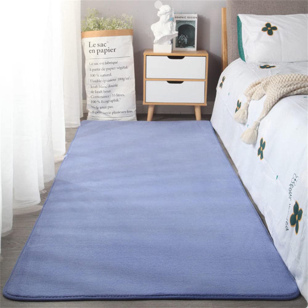 Tapis de salon moderne haut de gamme durable et épais bleu