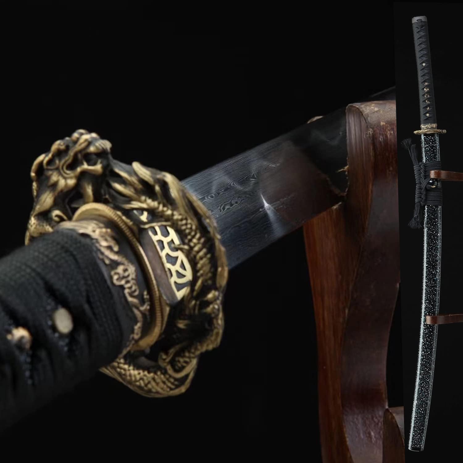 Katana Sword Razor Sharp Real Hamon Clay Tempered Folded Steel Blade Full Tang Japanese Samurai