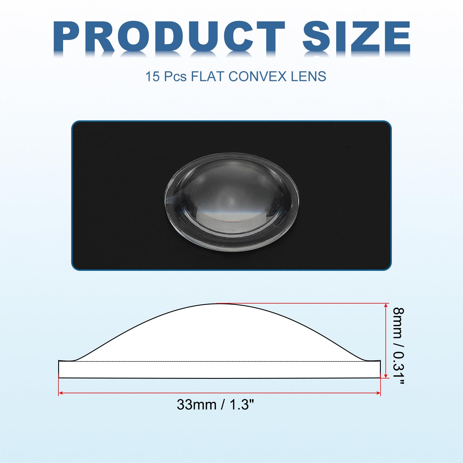 PATIKIL Diameter 33mm Flat Convex Lens - Image 2