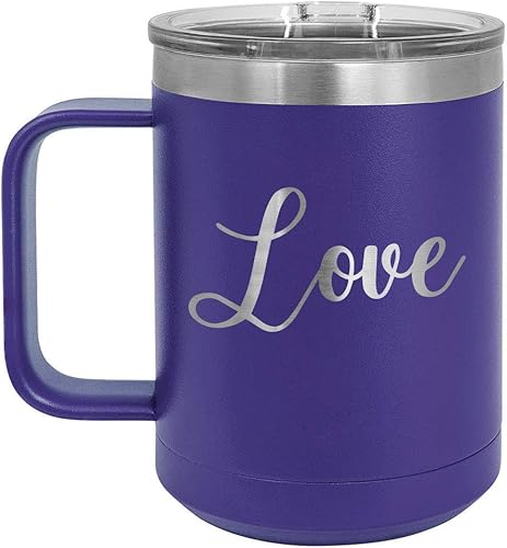 Miniatura 6 de Love Red 15 oz taza de café wtapa superior deslizante  Taza de café de viaje aislado  Ideas de regalo de cumpleaños o Navidad de mujeres o hombres