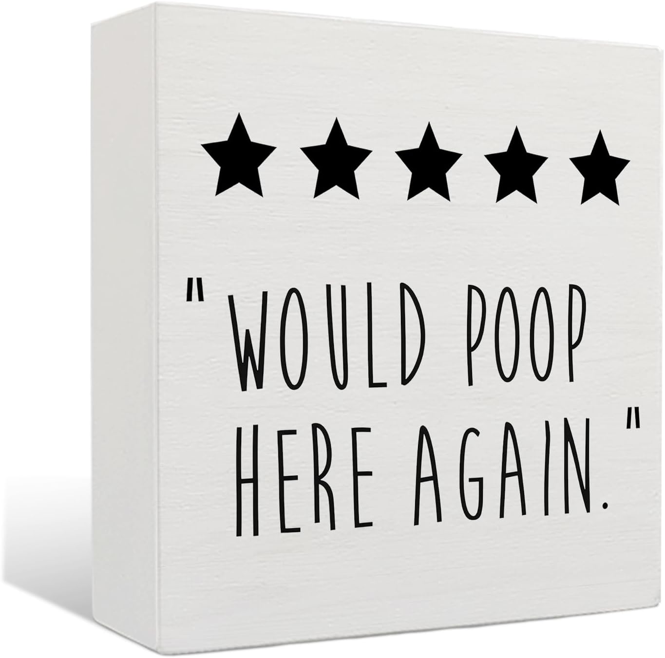 Funny Bathroom Wooden Signs - Would Poop Here Again Bathroom Sign, Funny Bathroom Decor, Funny Bathroom Sign, 5 X 5 Inches
