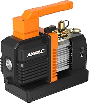 NAVAC NP4D BreakFree Cordless Vacuum Pump Pump Only - 4 CFM Dual-Stage DC Motor, 15 Micron - A2L Compatible - Includes Battery Adaptor, Works with 18V Battery Compatible with DEWALT - 14 lb