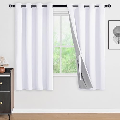 Miniatura 170 de DWCN Cortinas opacas 100% grises de 84 pulgadas de largo para dormitorio con forro negro, doble capa con aislamiento térmico, paneles de cortina