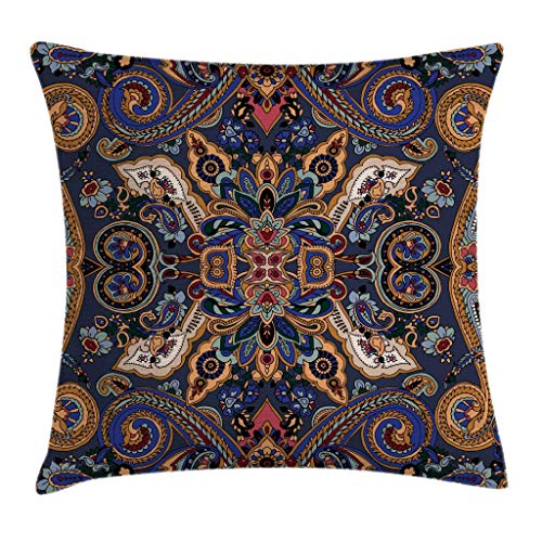 Kissenbezug, historische marokkanische Blumen, quadratisch, für Sofa, Bett, Stuhl, Couch, Dekoration, 45,7 x 45,7 cm