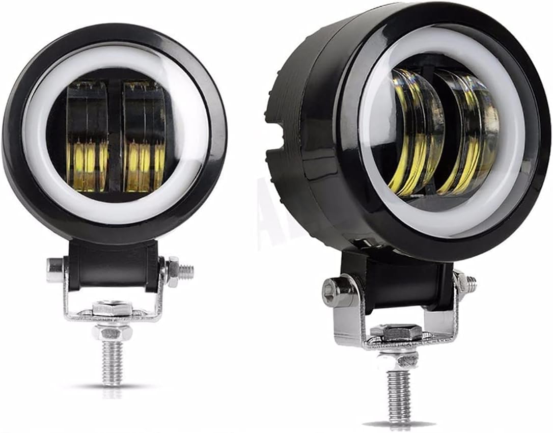 DAKA For Car Motorcycle Lights 3 Inch Fog Light White 6500K 10-60V DC Waterproof Round LED Angel Eye Light Strip Off-Road Vehicle Marine Work Light Motorcycle Light Jeep ATV UTV SUV Boat Marine 4X4