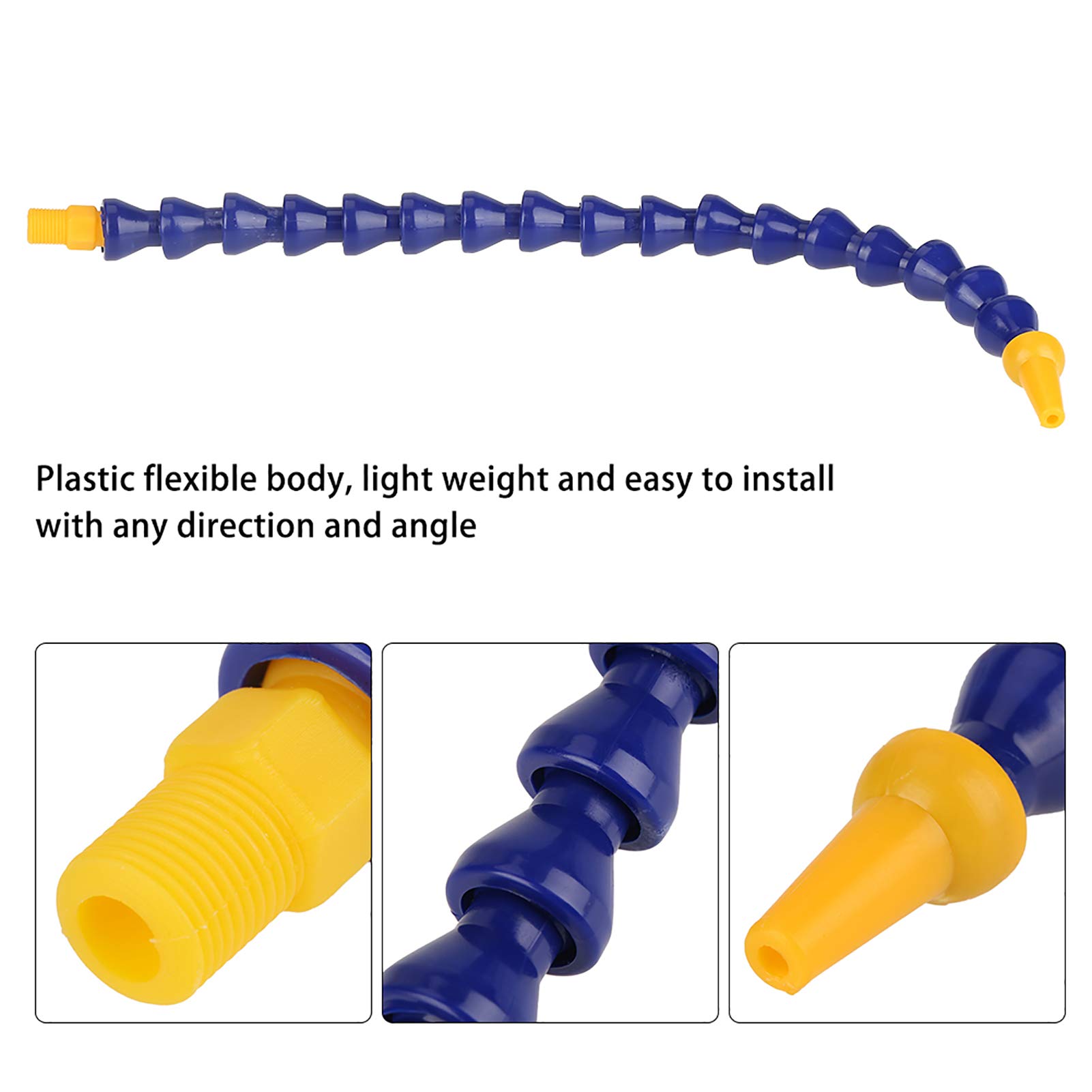 Tuyau de liquide de refroidissement flexible, 10 pièces 1 / 8BSPT filetage en plastique tuyau de liquide de refroidissement d'huile d'eau pour machine CNC, tour