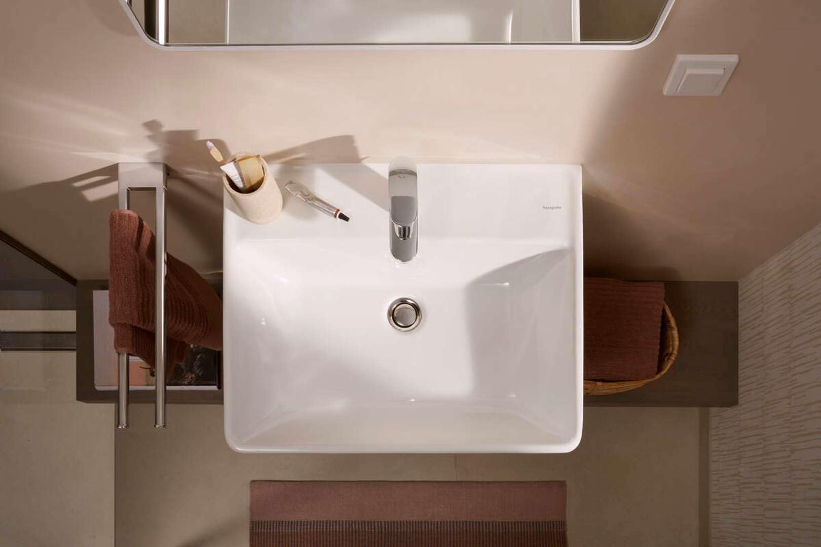 hansgrohe Waschtisch Xanuia Q 600x480mm, mit Hahnloch/Überlauf, weiß