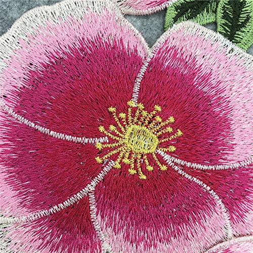 Sunmove One Pair Rose Flower Embroidery Applique Badge Embroidered Floral Collar Sew Patch Bust Dress Jeans Craft - Image 2
