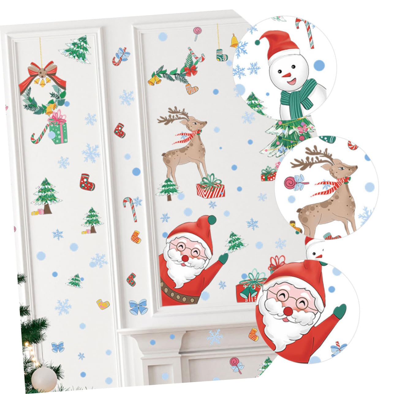 TOPBATHY 30 Blätter Weihnachtsfensteraufkleber Santa Fenster Haften Weihnachtsaufkleber Weihnachtsdekorationen Für Fensterabdeckungen Schneeflockenfenster Haften Wandtattoo Weihnachten Pvc