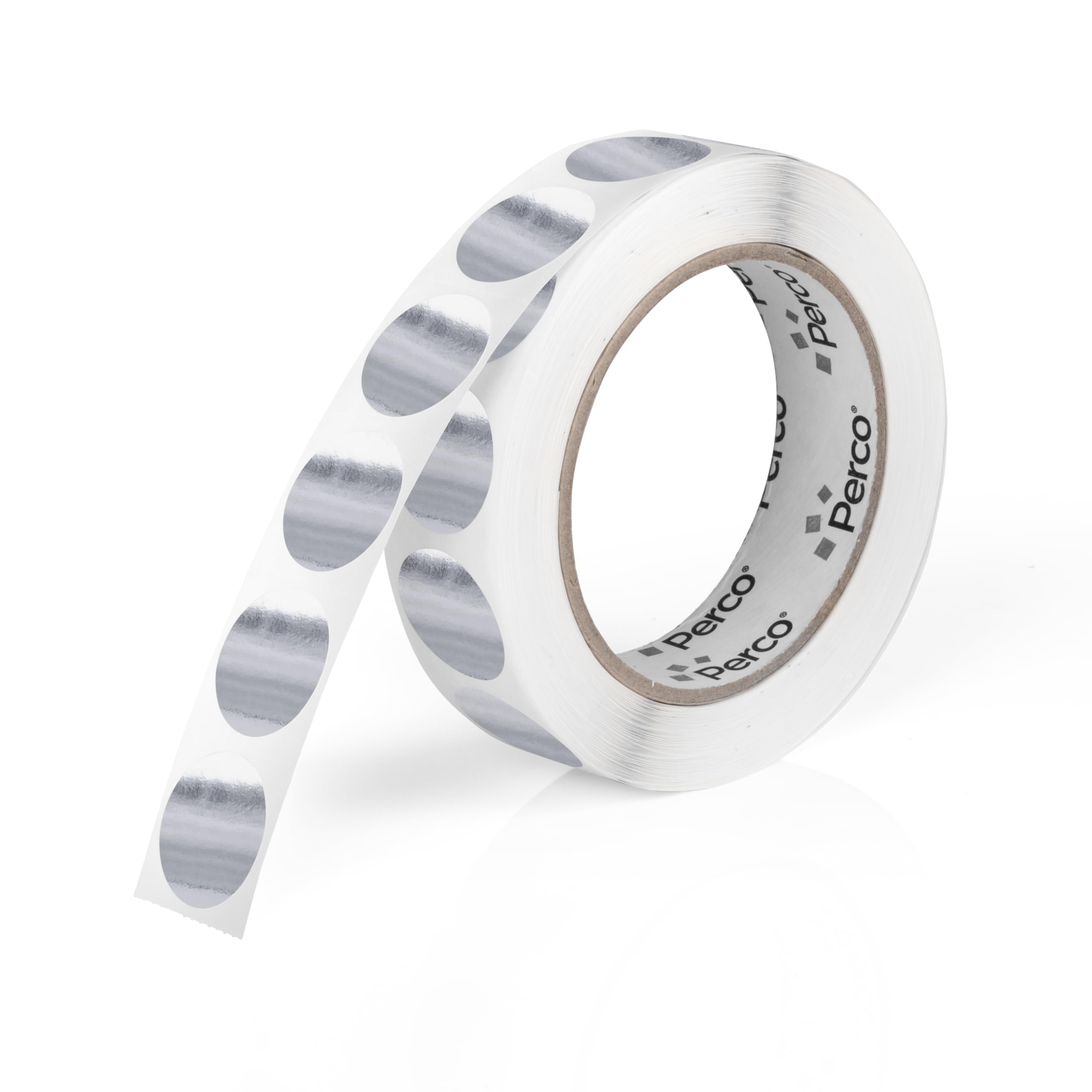 Perco Silver 1-Inch Round Circle Dot Sticker Labels with Permanent Adhesive for Wedding Invitations - 1,000 Labels per Roll - Vibrant Colors, Strong