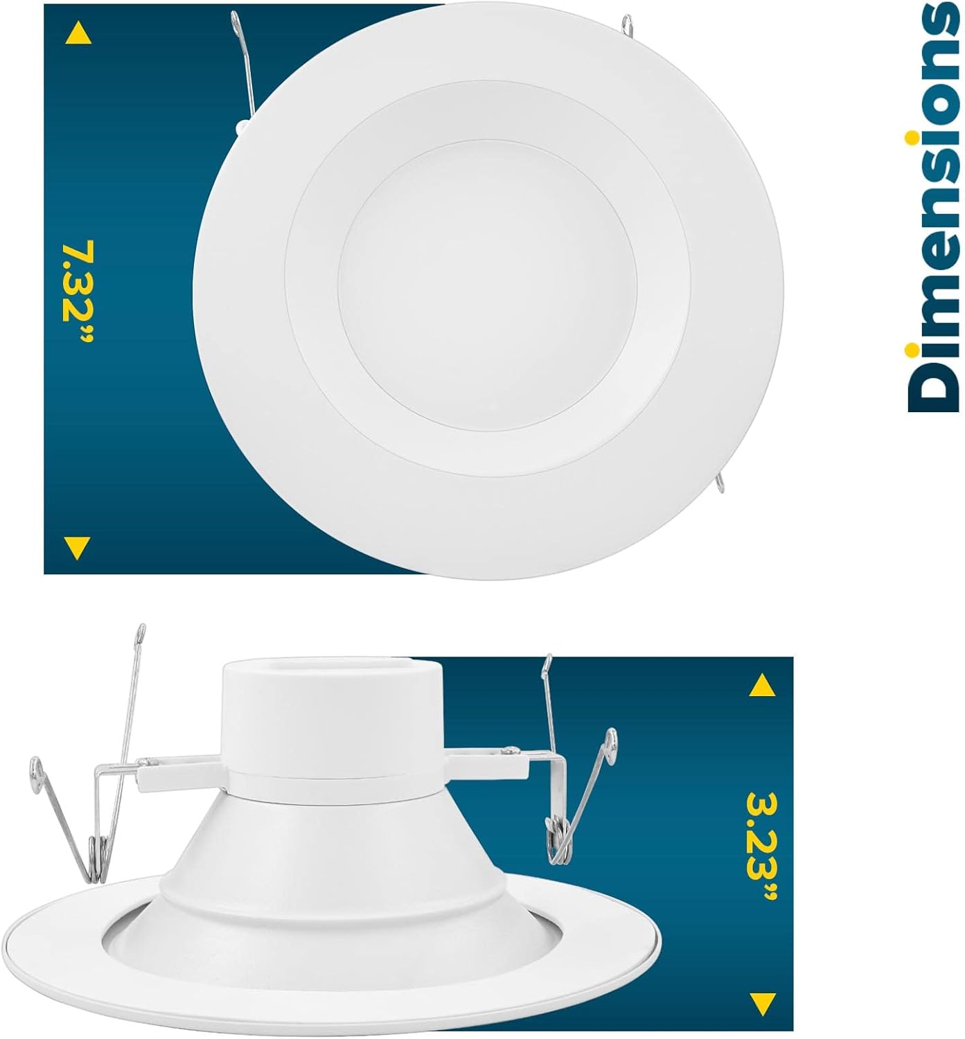 6'' White LED Retrofit Recessed Lighting Kit with Selectable Color Temperature