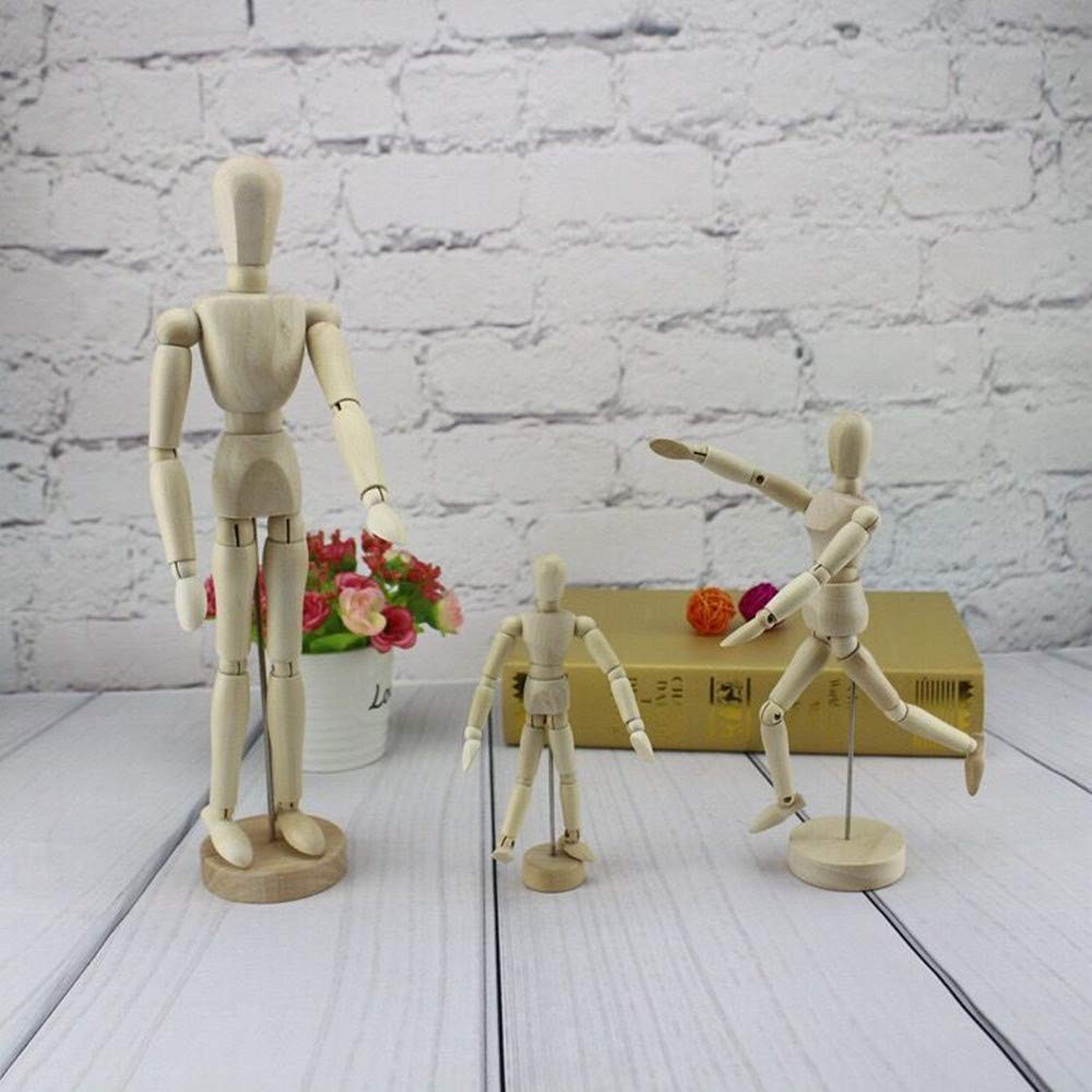 Mannequin Homme,12 Pouces Modèle de Dessin en Bois Articulations Humaines Mannequins Artiste Marionnette pour Décoration Bureau Oeuvre d'art Sketch Peinture