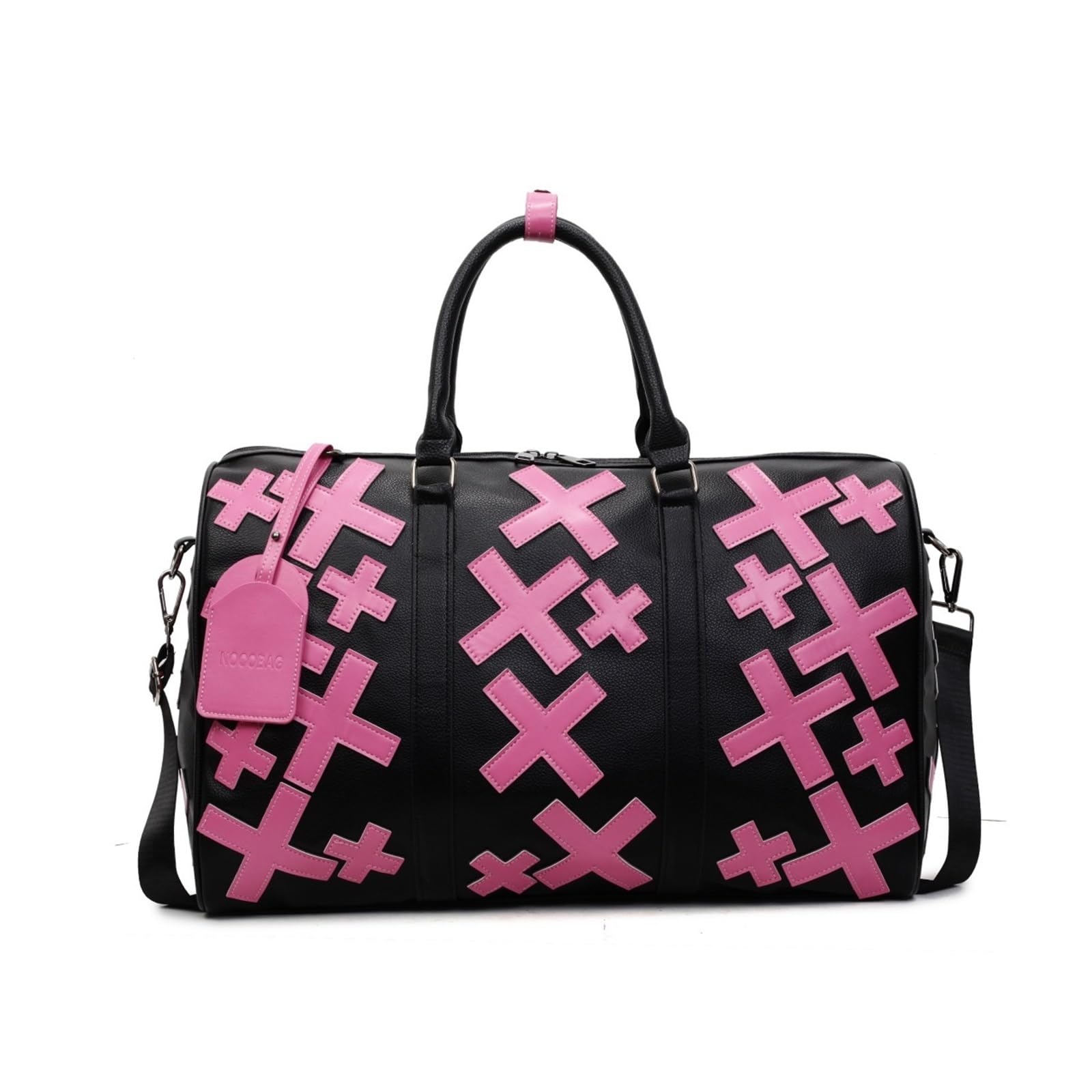 Bolso de Hombro de Viaje de Piel sintética for Mujer, Ideal for Gimnasio, Viajes Cortos.(Pink)