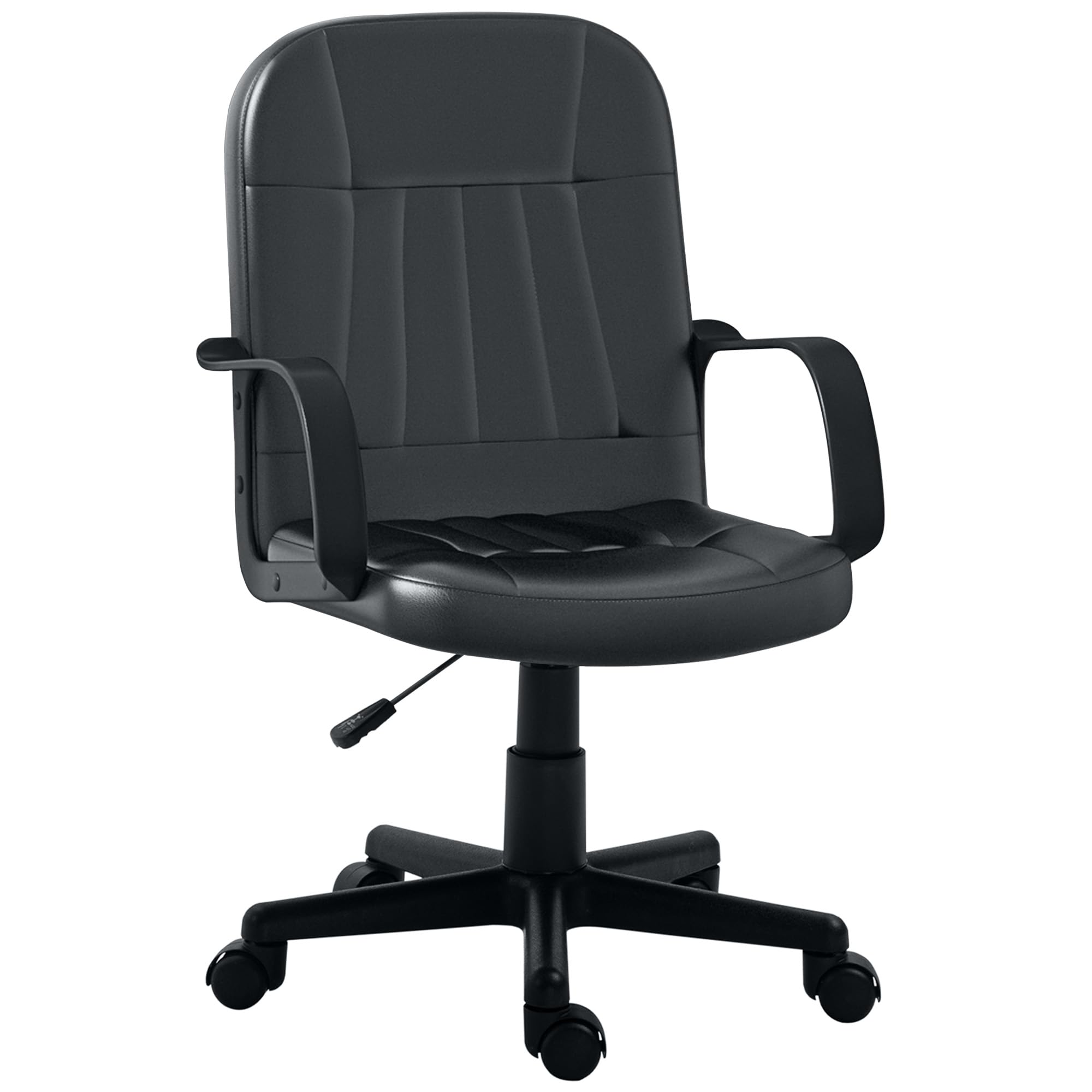 Homcom Pu Leather Office Chair Desk Chair - Black