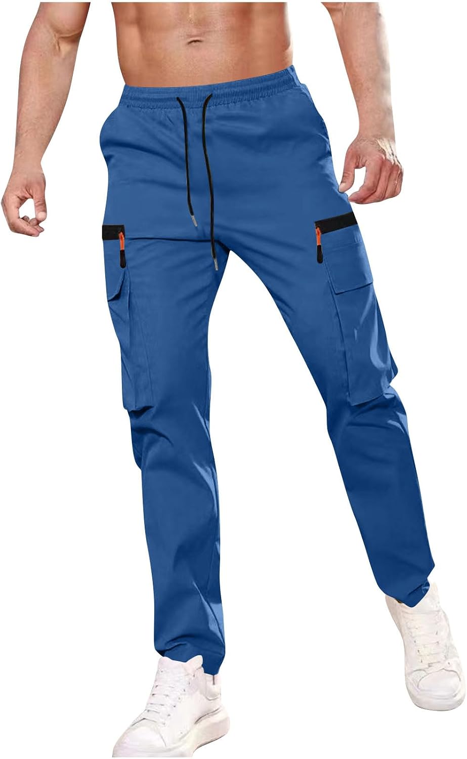Cargo Jogger Pants for Men Quick Drying Casual Lightweight Athletic Trousers Workout Hiking Pants with Zipper Pockets