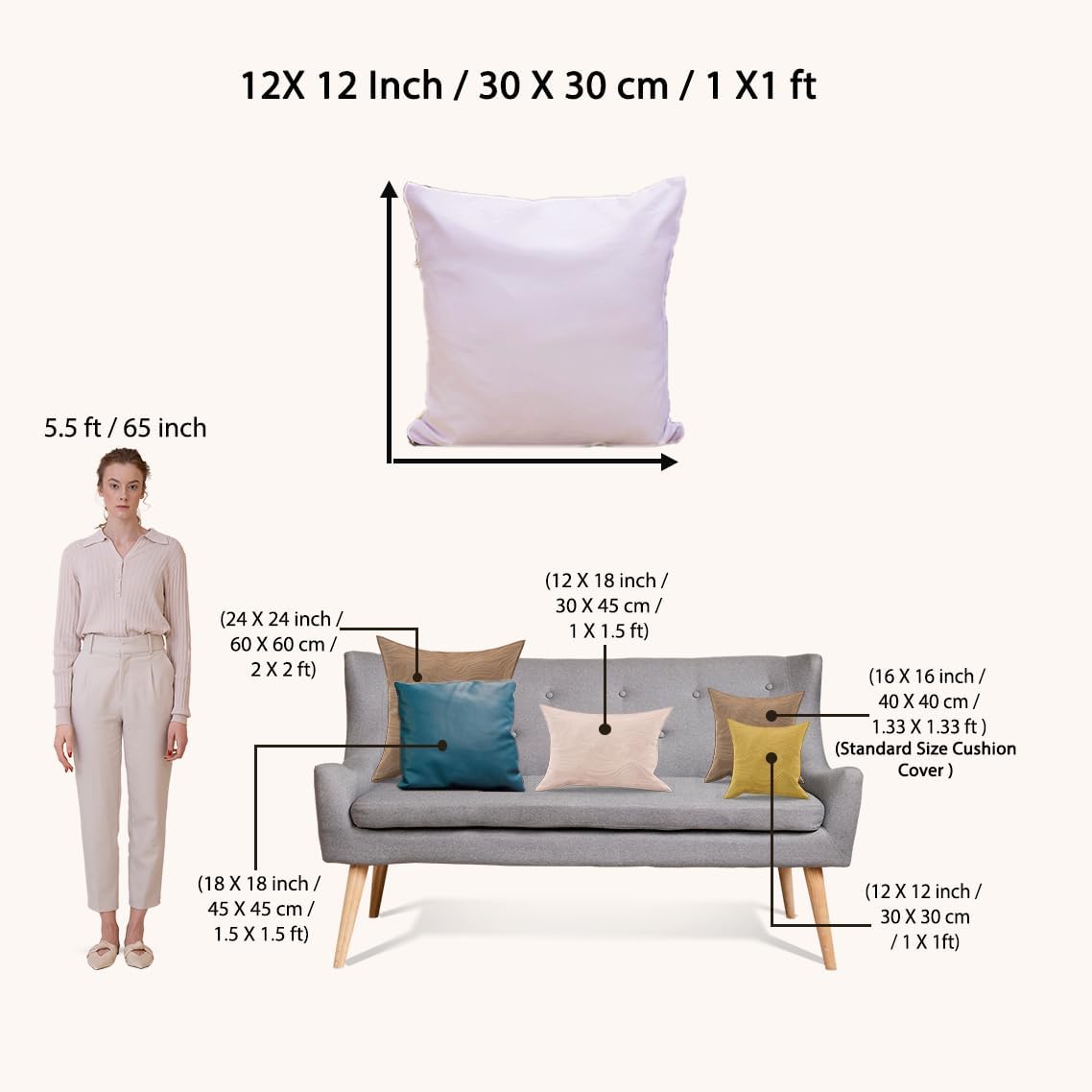 STITCHNEST Ethnic Printed Cotton Canvas Cushion Covers, Set of 5 ( 12 x 12 Inches )