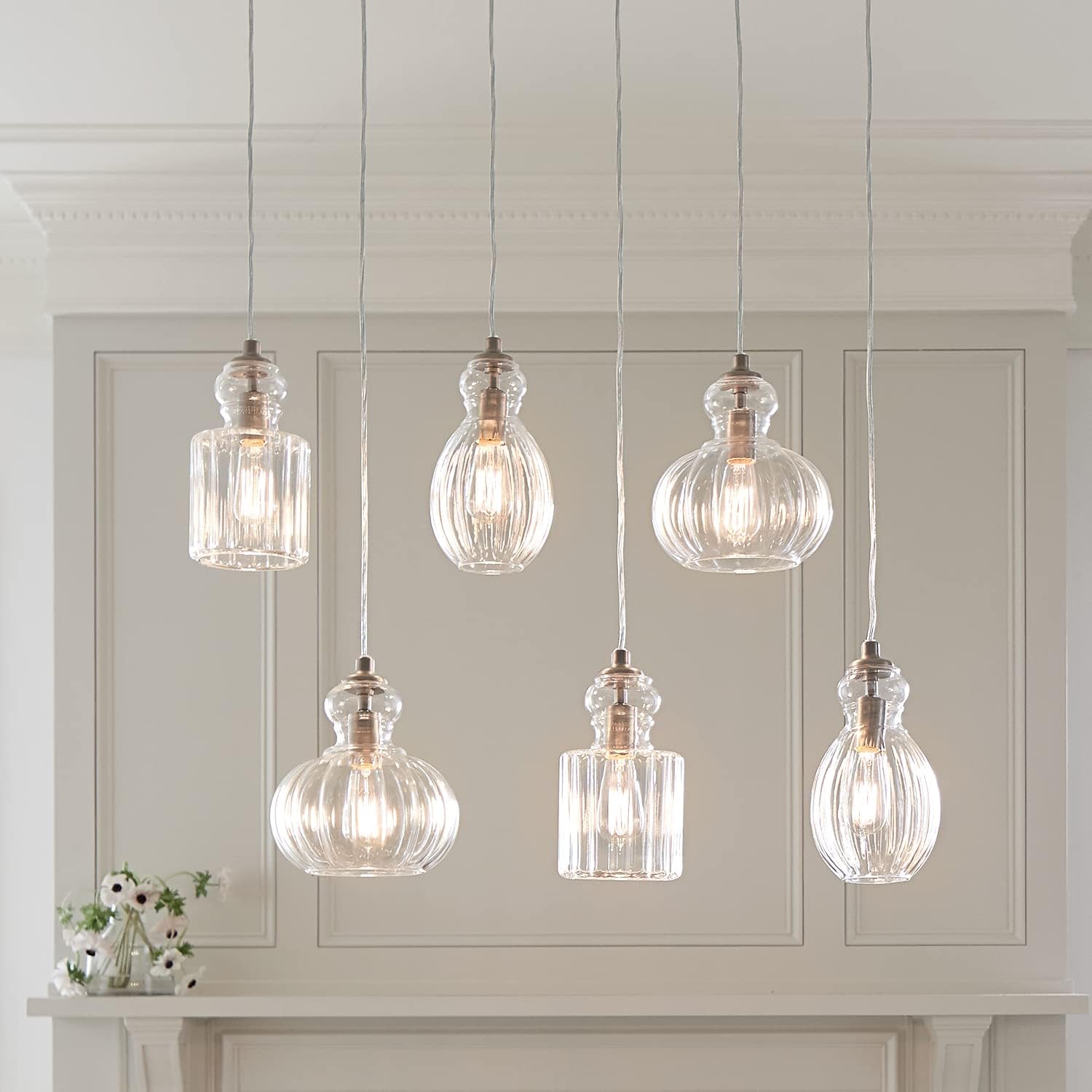Grеаtеѕt Prоduсt Kichler Lighting Riviera 35.5 6 Light Linear Chandelier with Clear Ribbed Glass in Brushed Nickel