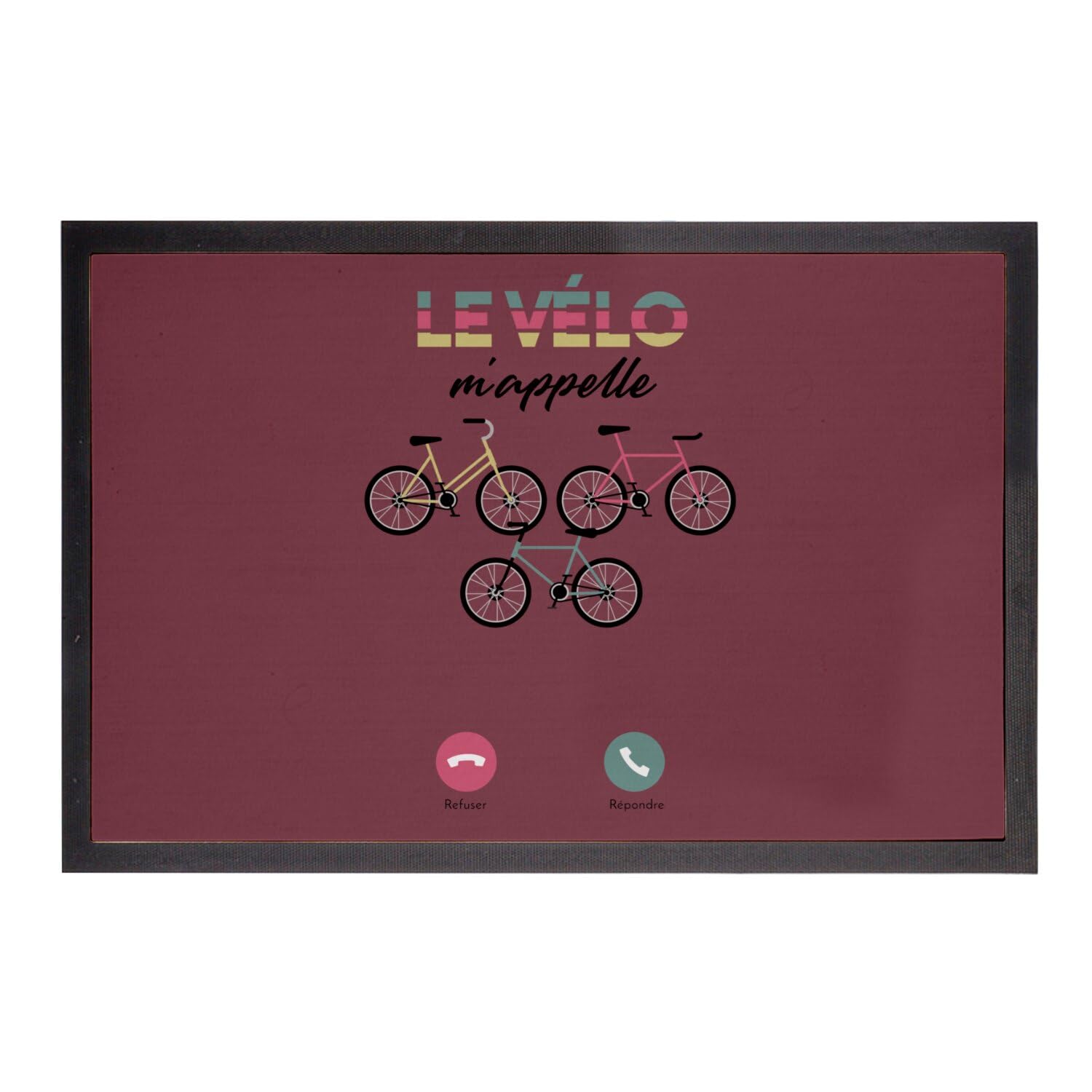 Paillasson vélo route rouge Fabulous 75x50cm pour entrée de maison