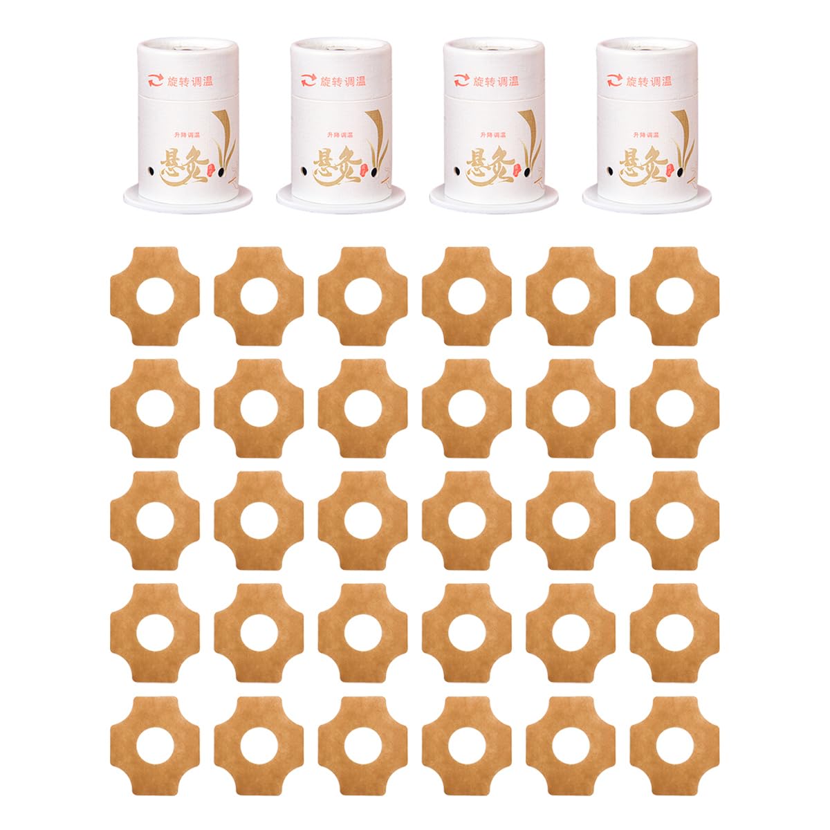 NUZAMAS 4pcs Smokeless Moxa Tube Acupuncture Massage Moxibustion Roll with 30 Adhesive Tape Moxibustion Roll Box Tool Stick for Body Healthy Care