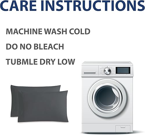 Miniatura 7 de Cathay Home Hospitality - Juego de fundas de almohada estándar de 2 piezas, colección Hotel, individual, individual XL, matrimonial, Queen,