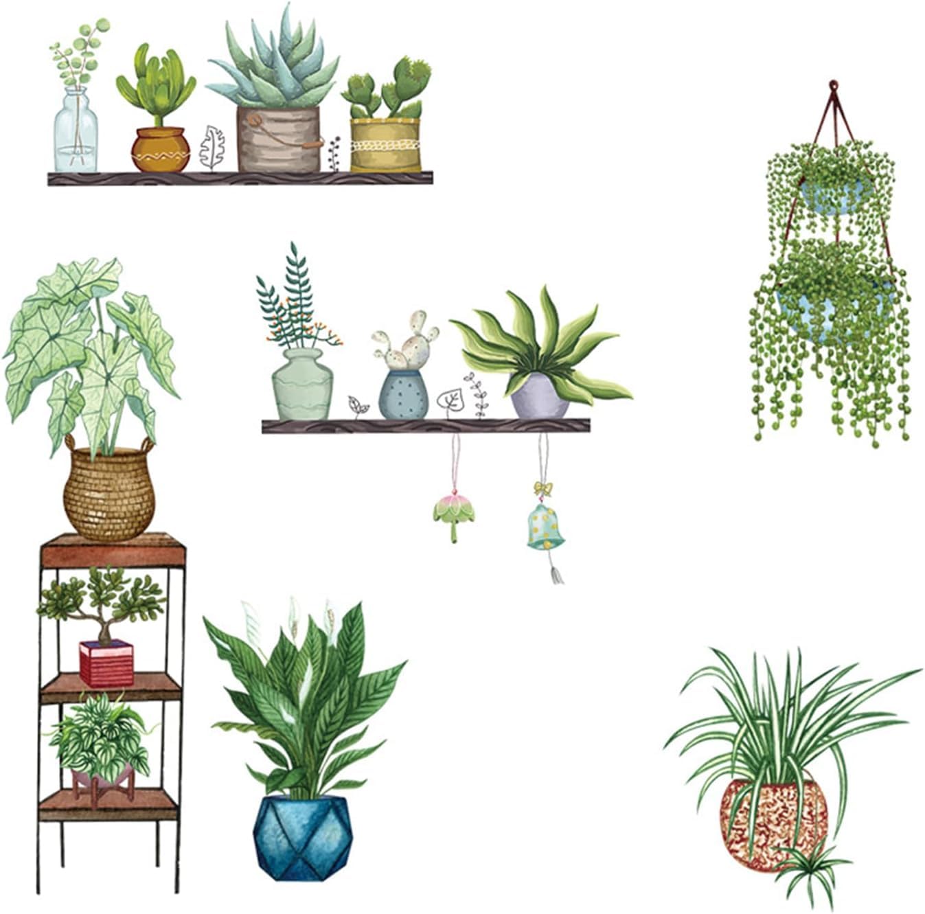 Tropical Vine Wall Stickers - Easy Peel Decor -4 Tropical Vine Wall Stickers - Easy Peel Decor -4