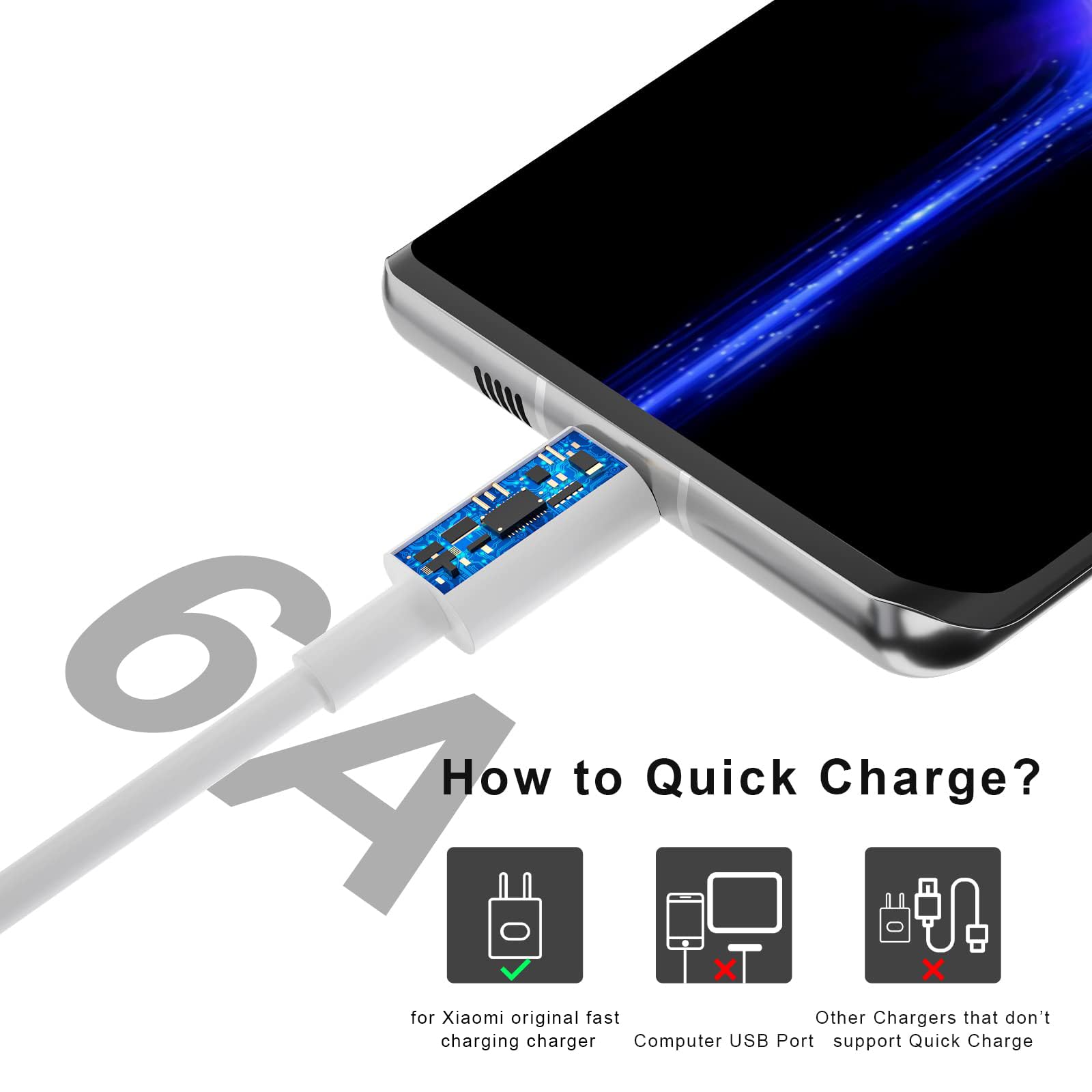 Cavo USB Tipo C 1 Metro Per Xiaomi Mi 10T Lite – Ricarica Rapida E Sincronizzazione Dati, Connettori Rinforzati