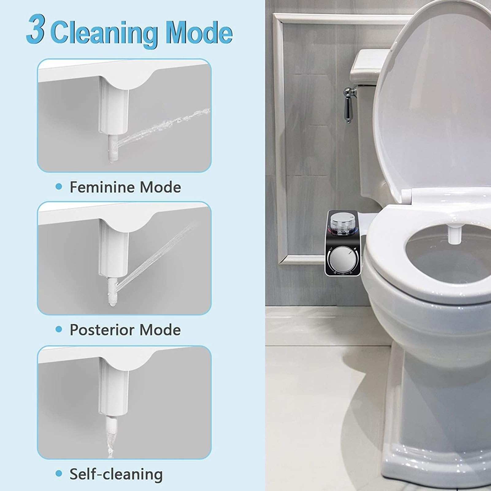 Accessoire de Bidet pour Toilettes, Pression D'eau Réglable, 3