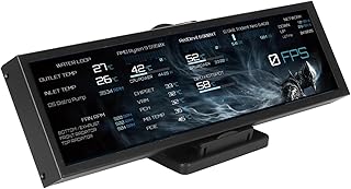 Monitor IPS de 8,8 Polegadas, Painel do Monitor de Hardware AIDA64 de 1920 X 480, Subtela do Chassi USB C, Monitor de Temperatura de Dados da CPU GPU SSD, Caixa de Metal, para Pi (Preto)