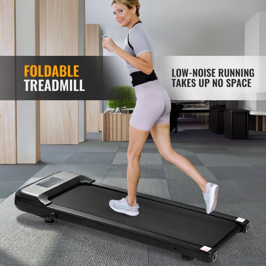 Image of Treadmills for Home Folding Electric Treadmill Portable Treadmills Walking Running Exercise Machine with Multiple Led Display Home & Office Workout Cardio Fitness Machine Black Non Handdrills