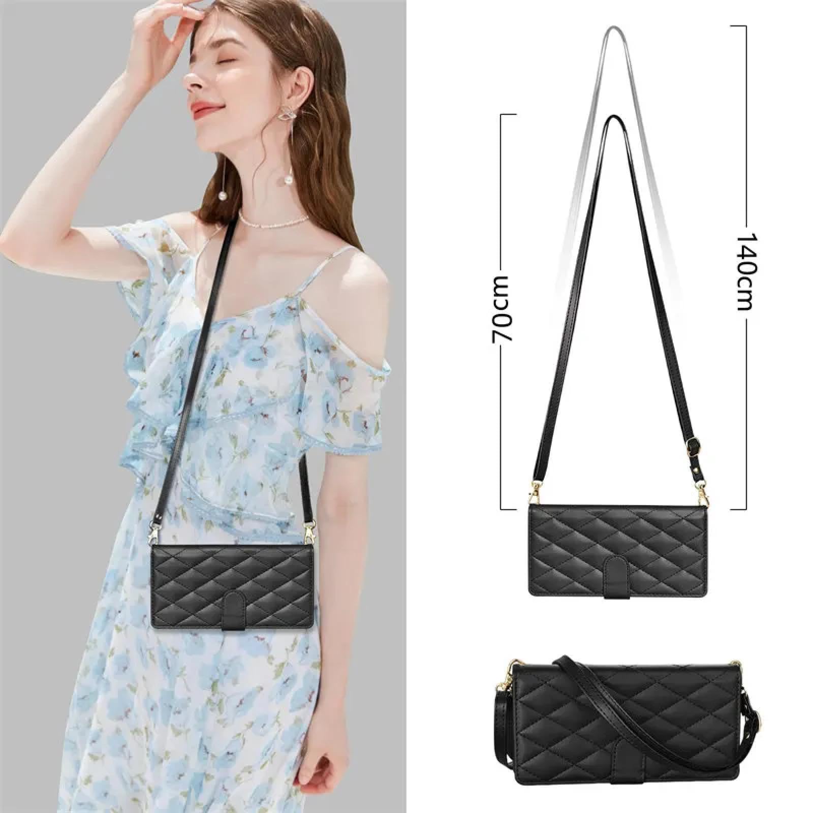 Do Samsung S20 Plus Crossbody Leather Zip Portfel Telefon Etui Smycz Pokrowiec (Do Samsung S20 Plus/Czarny)