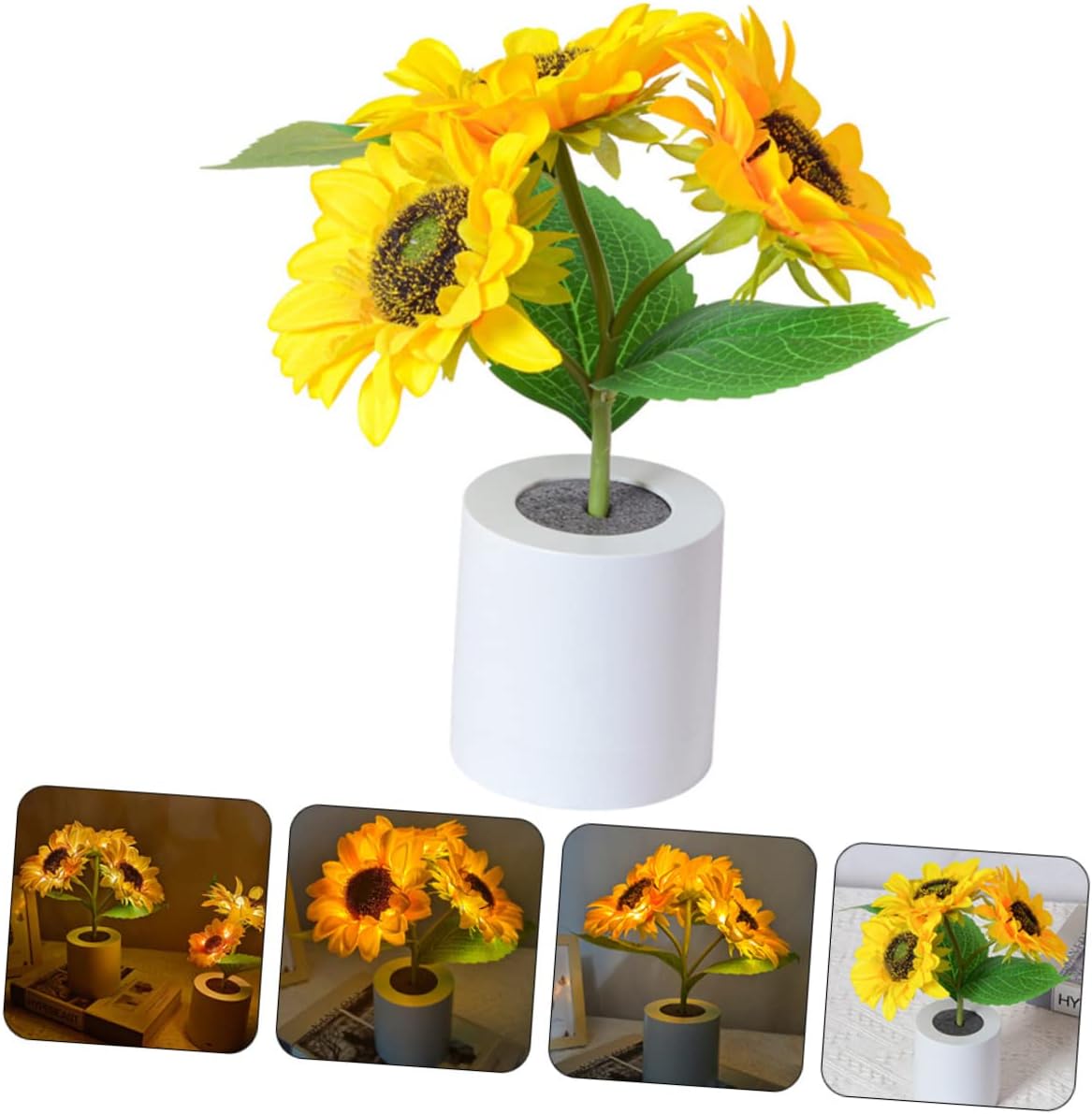 DOITOOL 5pcs Sunflower Night Light Decorative Lamp for Bedroom Desk Study Room Romantic Ambient Lighting Retro Style Sturdy Design for Boys and Girls Parties
