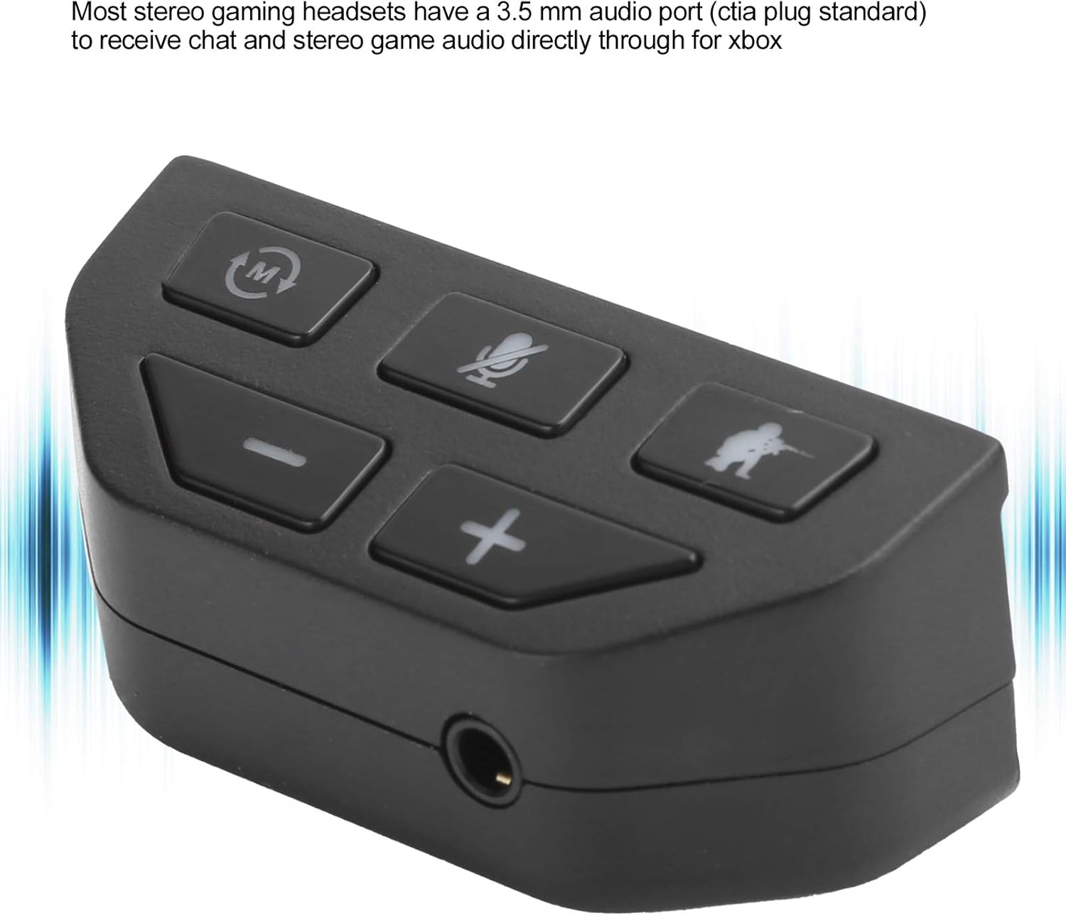 Focket Stereo Headset Adapter for One Controller, 3.5mm USB Audio Adapter Stereo Headphone Converter Gamepad Headset Adapter, Sound Enhancer for Controller Headset Adapter (Black)