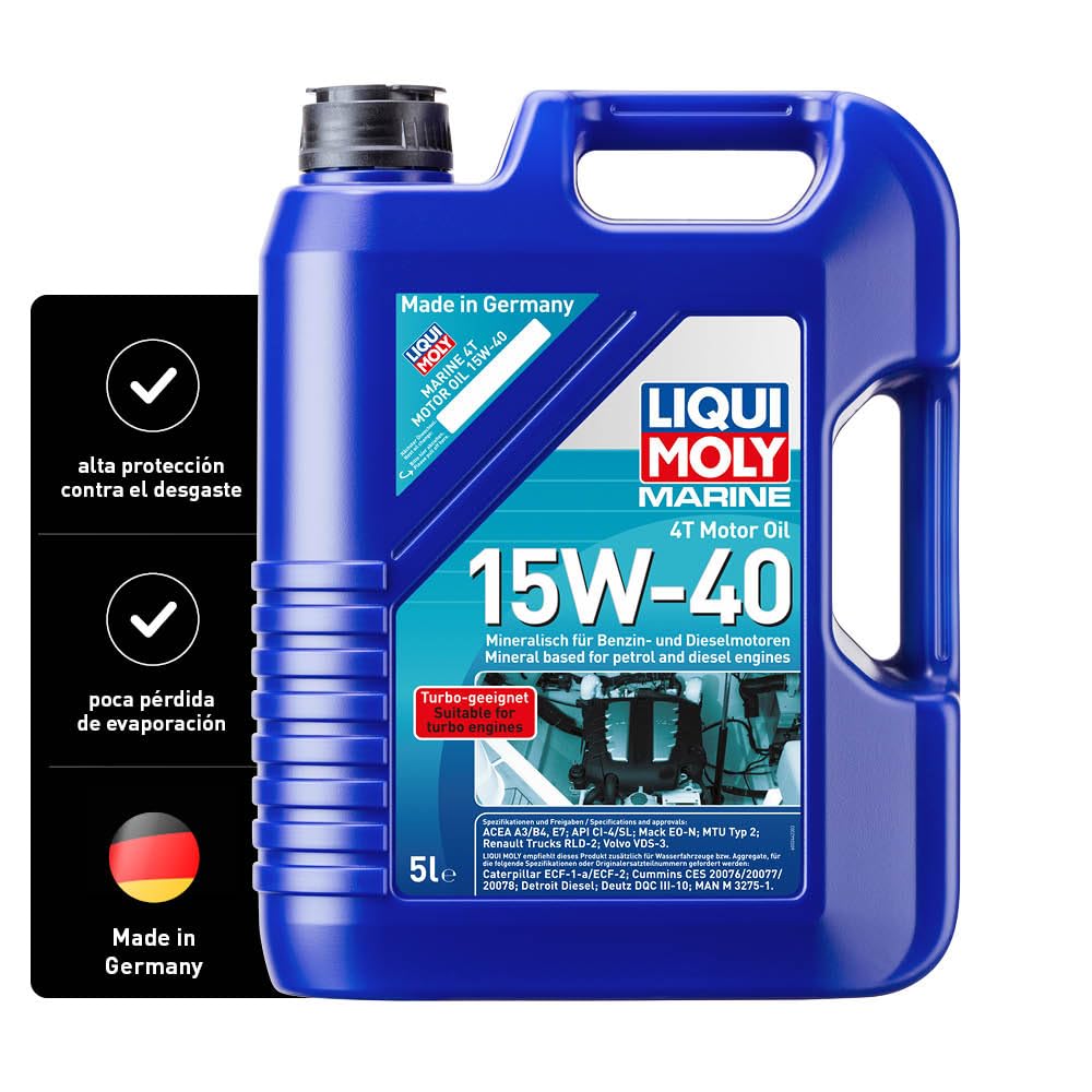 LIQUI MOLY Marine 4T Motor Oil 15W-40 | 5 L | Aceite de motor mineral de arranque | 25016