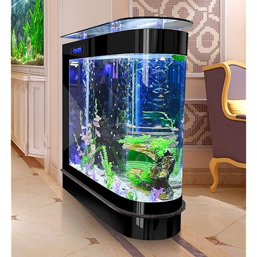 Black Fish Tank 124Gal LED Aquarium Kit Upright Fish Tank Large Glass Fishbowl Glsaa Bar for Patios Living Office Room and Kitchen
