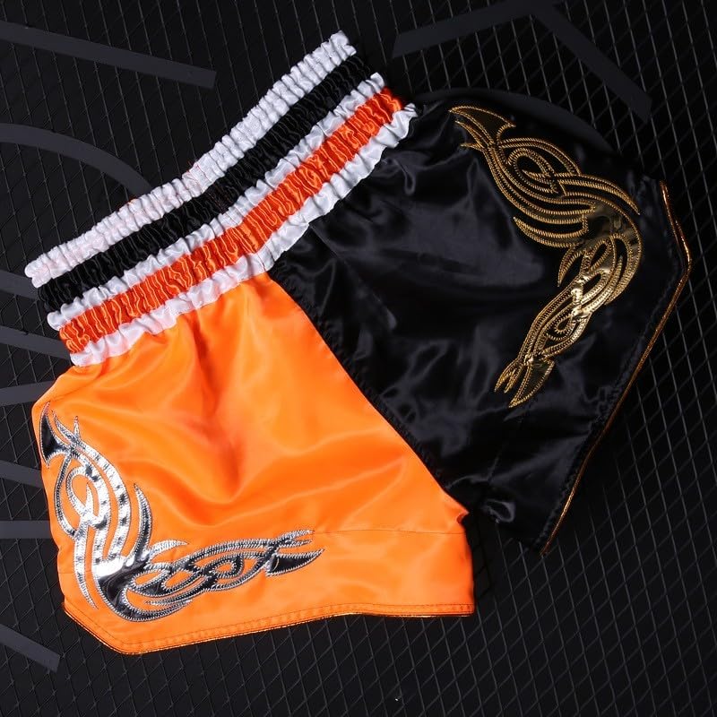 Pantaloni da kickboxing per bambini e adulti, per muay thai, con design sportivo stampato e vita elastica per il massimo comfort