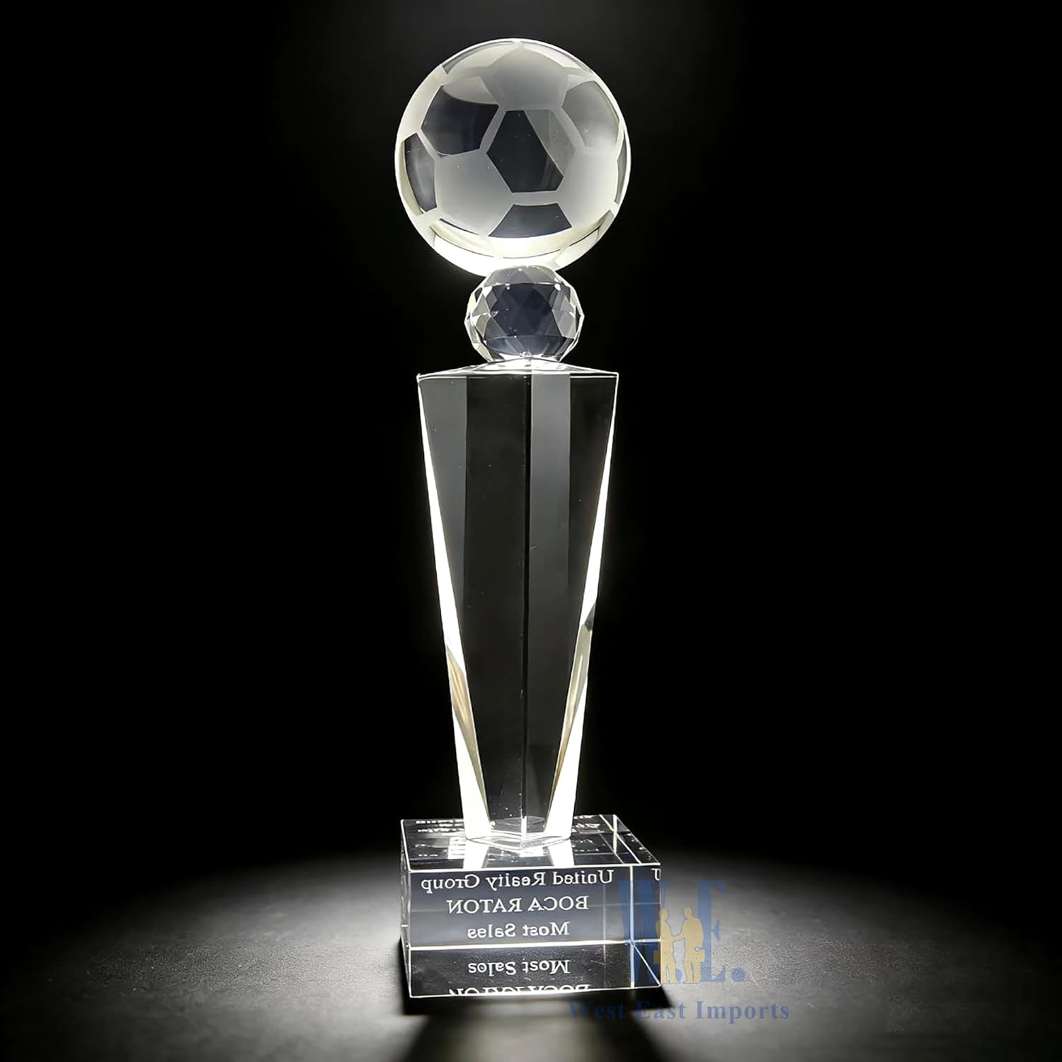 Optical Crystal Soccer Ball Trophy Tournament Little League Crystal Trophy World Cup FIFA Personalized Engraving