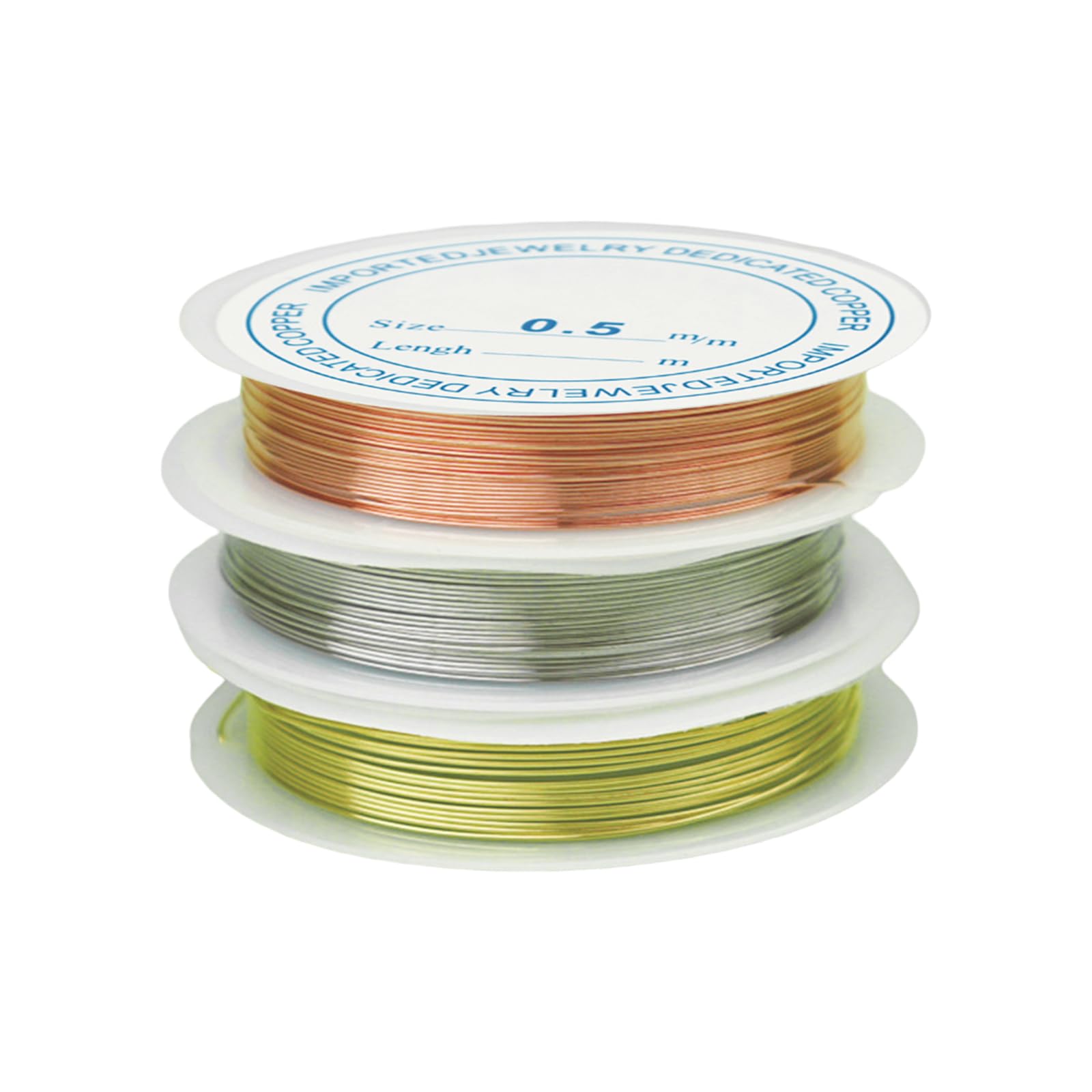 Crafting Wire for Jewellery Making, 3Pcs 0.5mm Craft Wire Jewellery Bracelet Copper Wires for Jewellery Making Supplies Beading Wires for Jewellery Earrings Necklace Handmade DIY - 6.5M