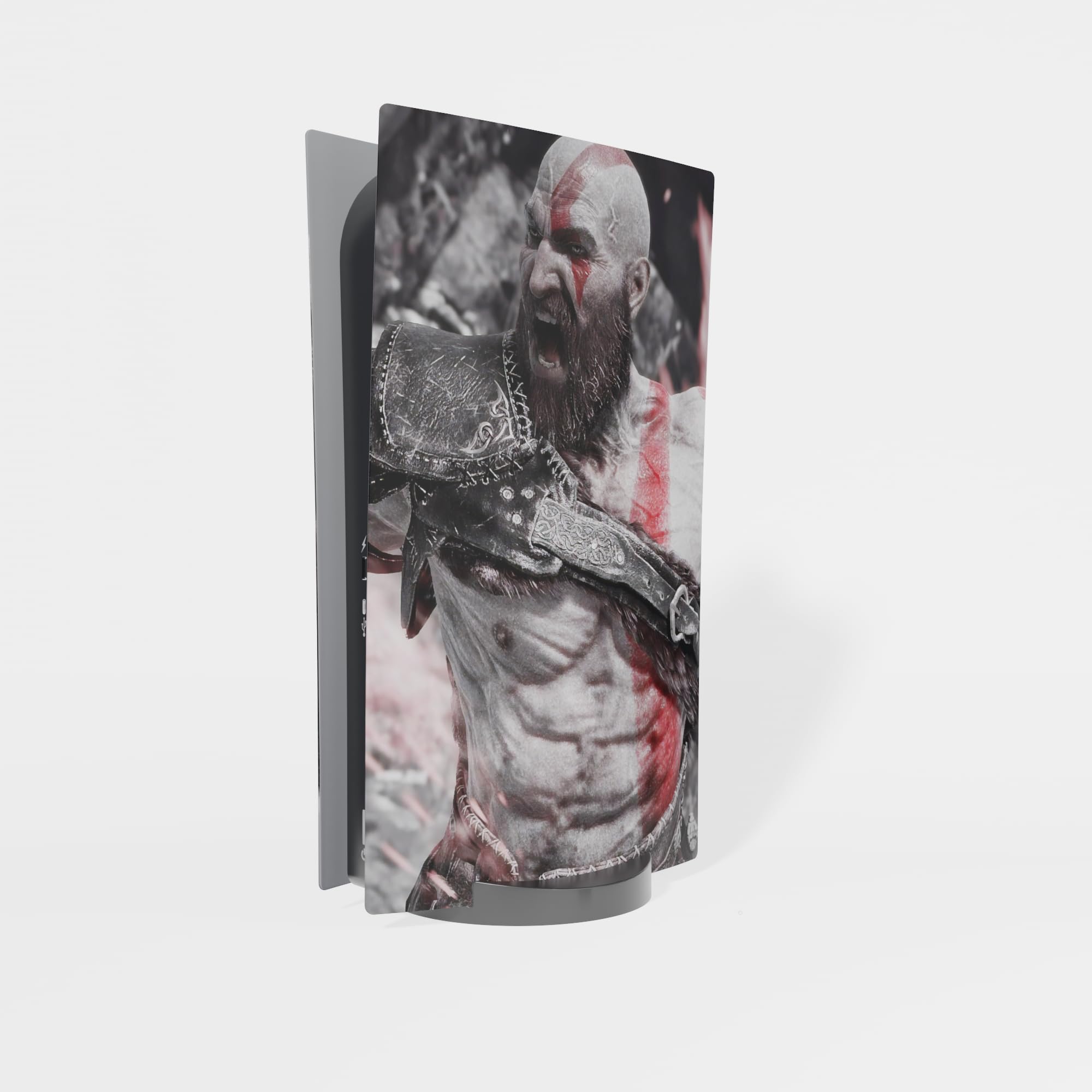 MaD Vision® Extra-Durable Skin Kit per PlayStation 5 (PS5) Digital | Set di Pellicole Adesive in Vinile Opaco per la Console e 2 Controller - per God of War|GOW Design
