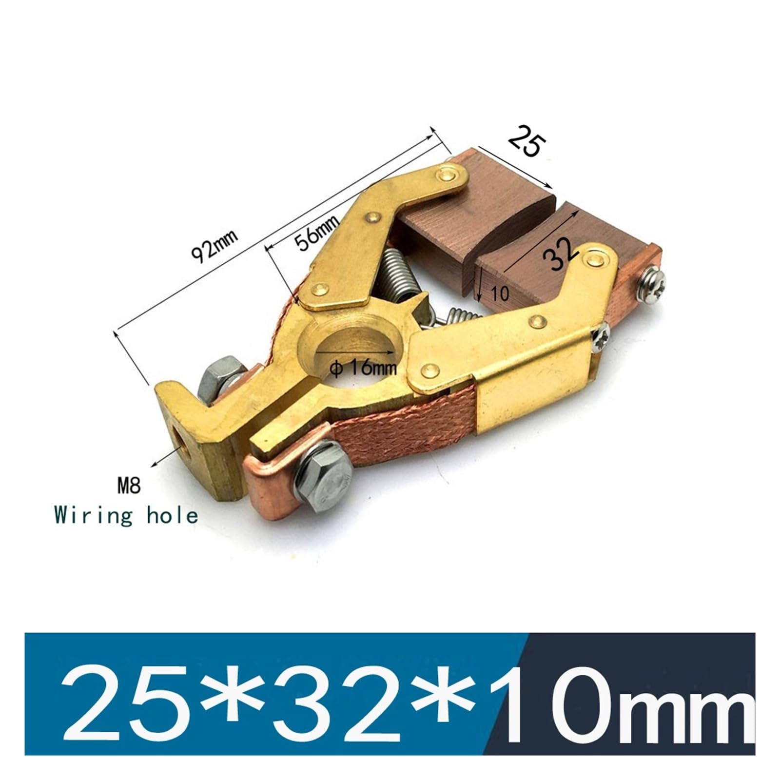 Uchwyt na szczotkę węglową z podwójną nóżką, 4 szt. 10 x 32 mm Cu90 10 x 20 mm Cu60 10 x 25 mm Cu60 10 x 25 mm J204 pasuje do elektronarzędzi (10 x 32 mm Cu90)