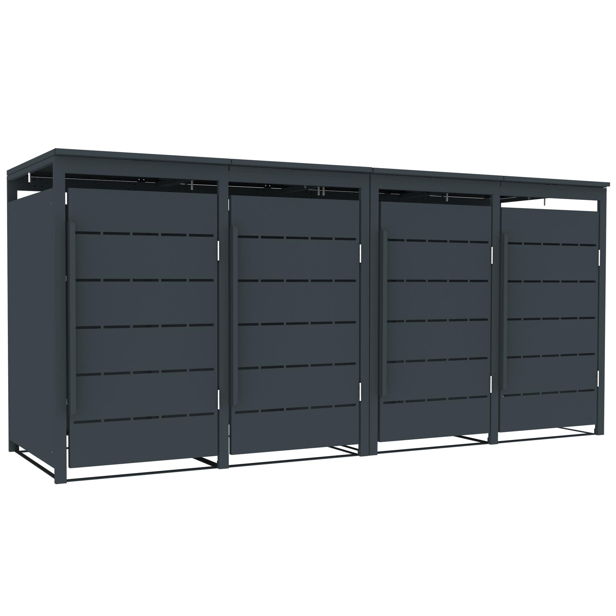 ESTEXO Mülltonnenbox Mülltonnenverkleidung mit Deckel Anthrazit Soft-Close Aufbewahrungsbox Müllbox (4 Türen)