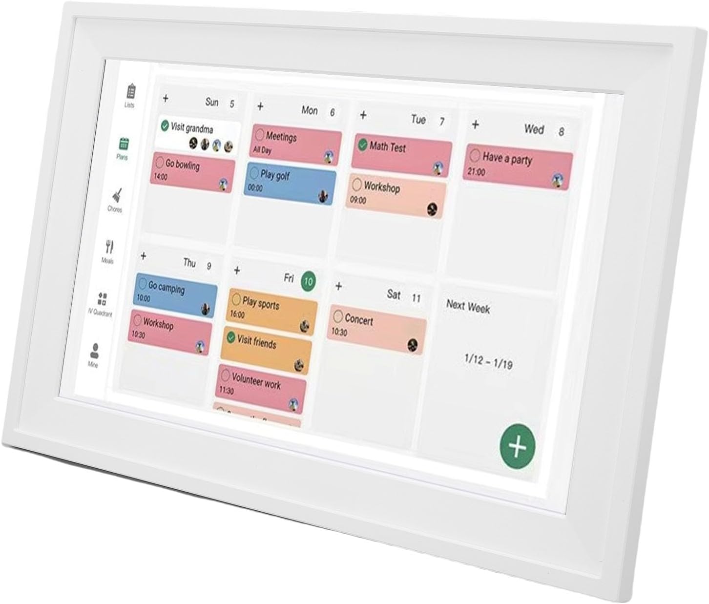 Digital Calendar, 15.6 Inch 1080P Interactive Touchscreen WiFi Electronic Family Planner, with Monthly Weekly Daily Views and Chore Chart, for Home and Office Organization (US Plug 100-240V)